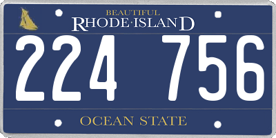 RI license plate 224756