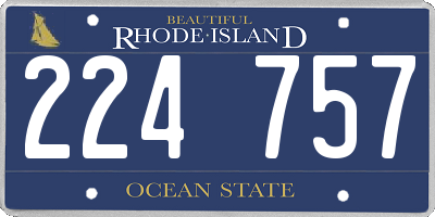RI license plate 224757