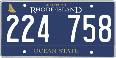 RI license plate 224758