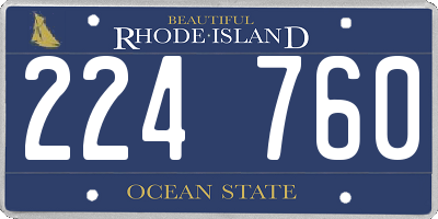 RI license plate 224760