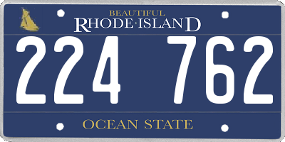 RI license plate 224762
