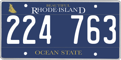 RI license plate 224763