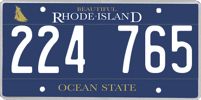 RI license plate 224765