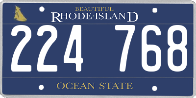 RI license plate 224768