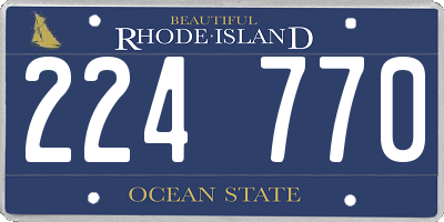 RI license plate 224770