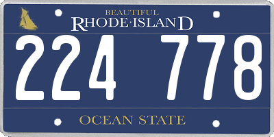 RI license plate 224778
