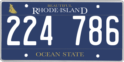 RI license plate 224786