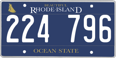 RI license plate 224796