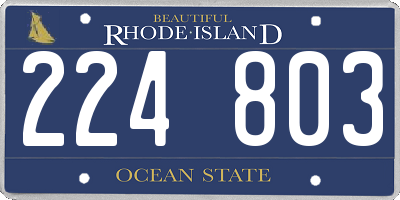 RI license plate 224803
