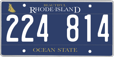 RI license plate 224814