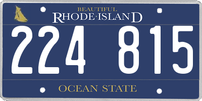 RI license plate 224815