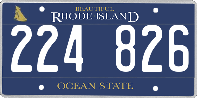 RI license plate 224826
