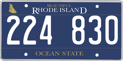 RI license plate 224830