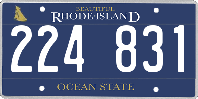 RI license plate 224831
