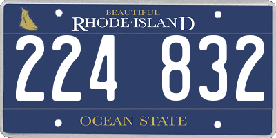 RI license plate 224832