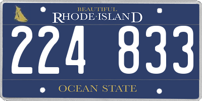 RI license plate 224833