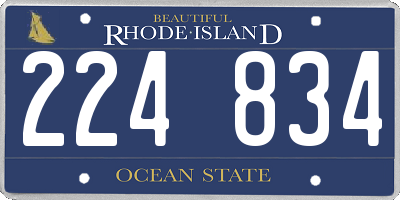 RI license plate 224834