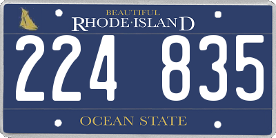 RI license plate 224835
