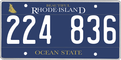 RI license plate 224836