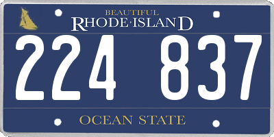 RI license plate 224837
