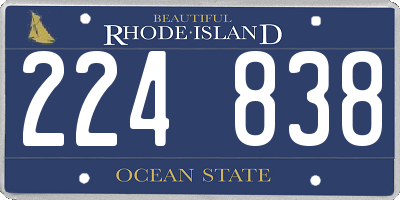 RI license plate 224838