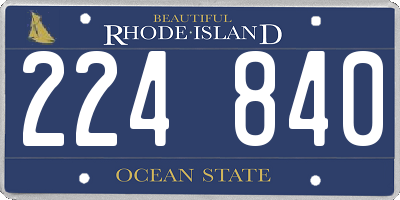 RI license plate 224840