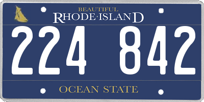 RI license plate 224842