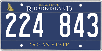 RI license plate 224843