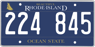 RI license plate 224845