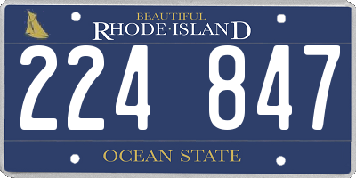 RI license plate 224847