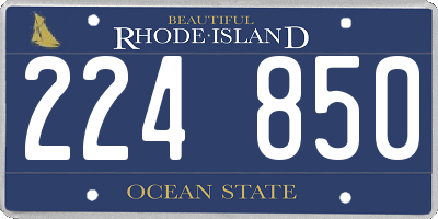 RI license plate 224850