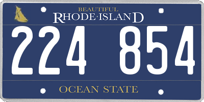 RI license plate 224854