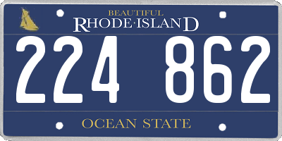 RI license plate 224862