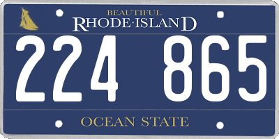RI license plate 224865