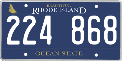 RI license plate 224868