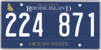 RI license plate 224871