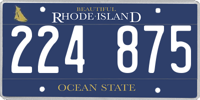 RI license plate 224875