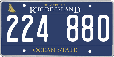 RI license plate 224880