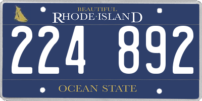 RI license plate 224892