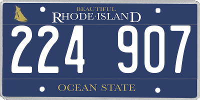 RI license plate 224907