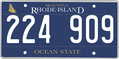 RI license plate 224909