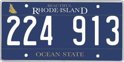 RI license plate 224913