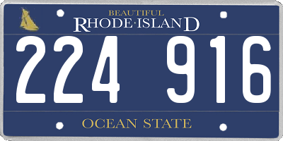 RI license plate 224916