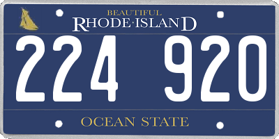 RI license plate 224920