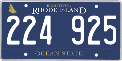 RI license plate 224925