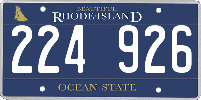 RI license plate 224926