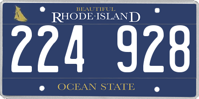 RI license plate 224928