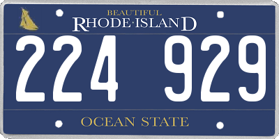 RI license plate 224929