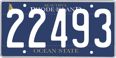 RI license plate 22493