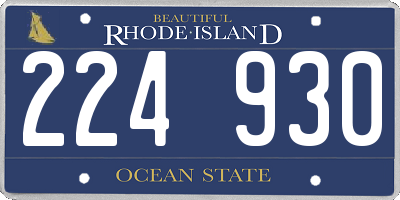 RI license plate 224930